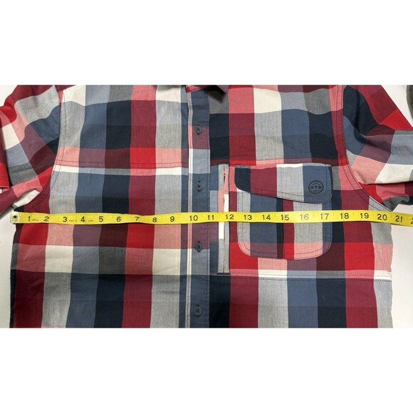 Wrangler All Terrain Gear ATG Men’s Red Plaid Shirt Sleeve‎ Shirt Vented Small - Picture 7 of 7